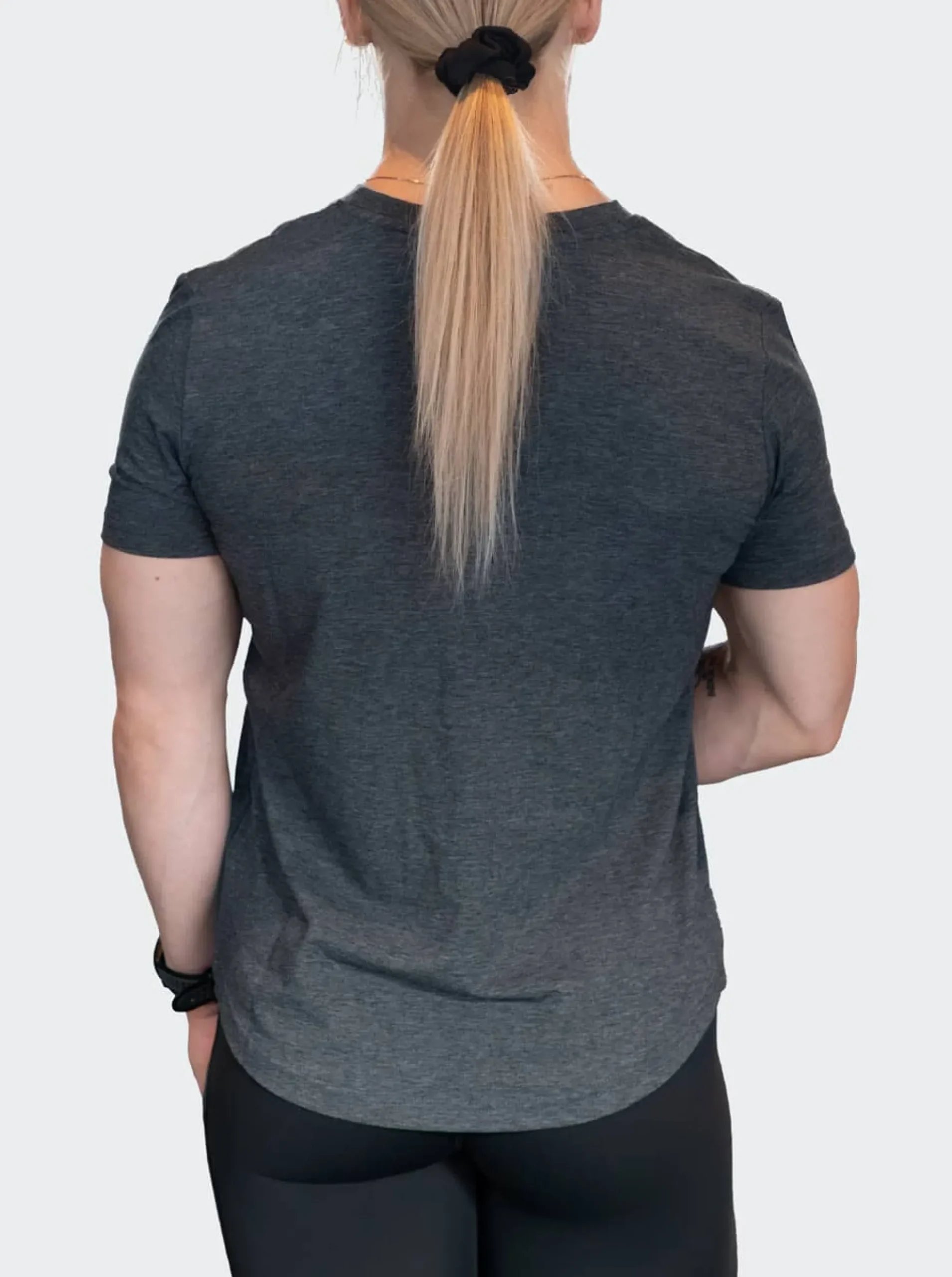 T-Shirt Logo Womens Black Melange