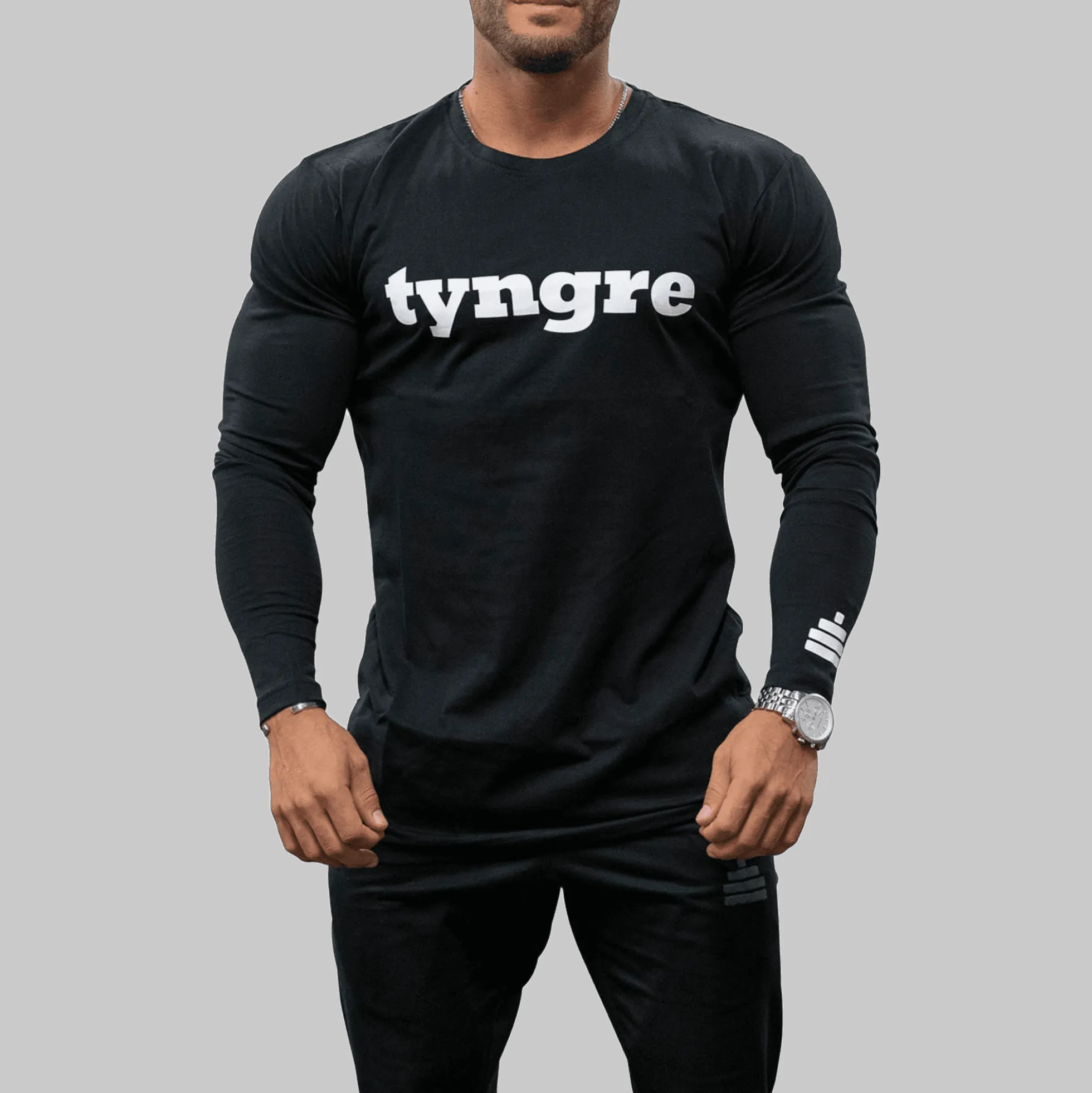 T-Shirt Long Sleeve Mens Black