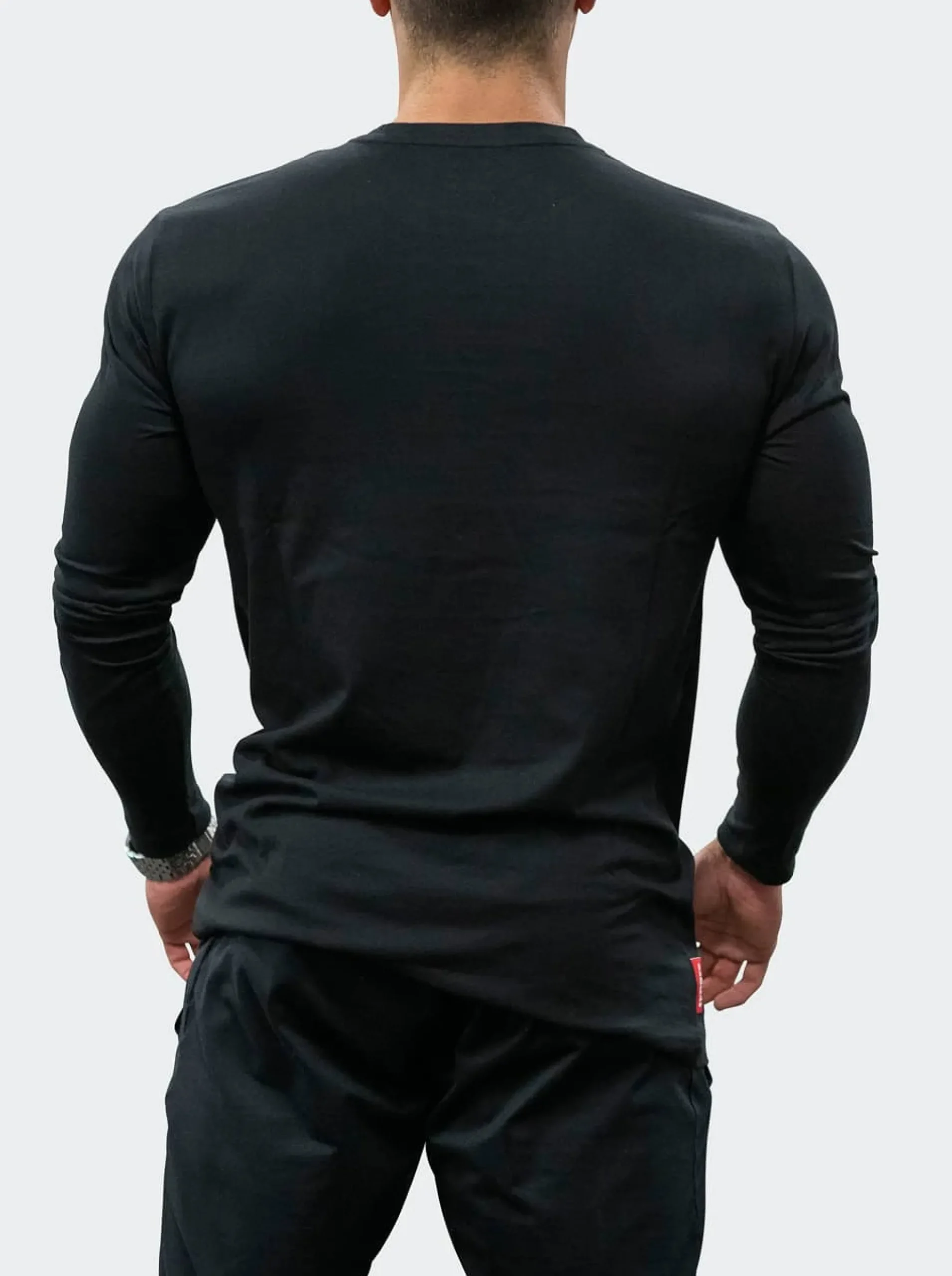 T-Shirt Long Sleeve Mens Black