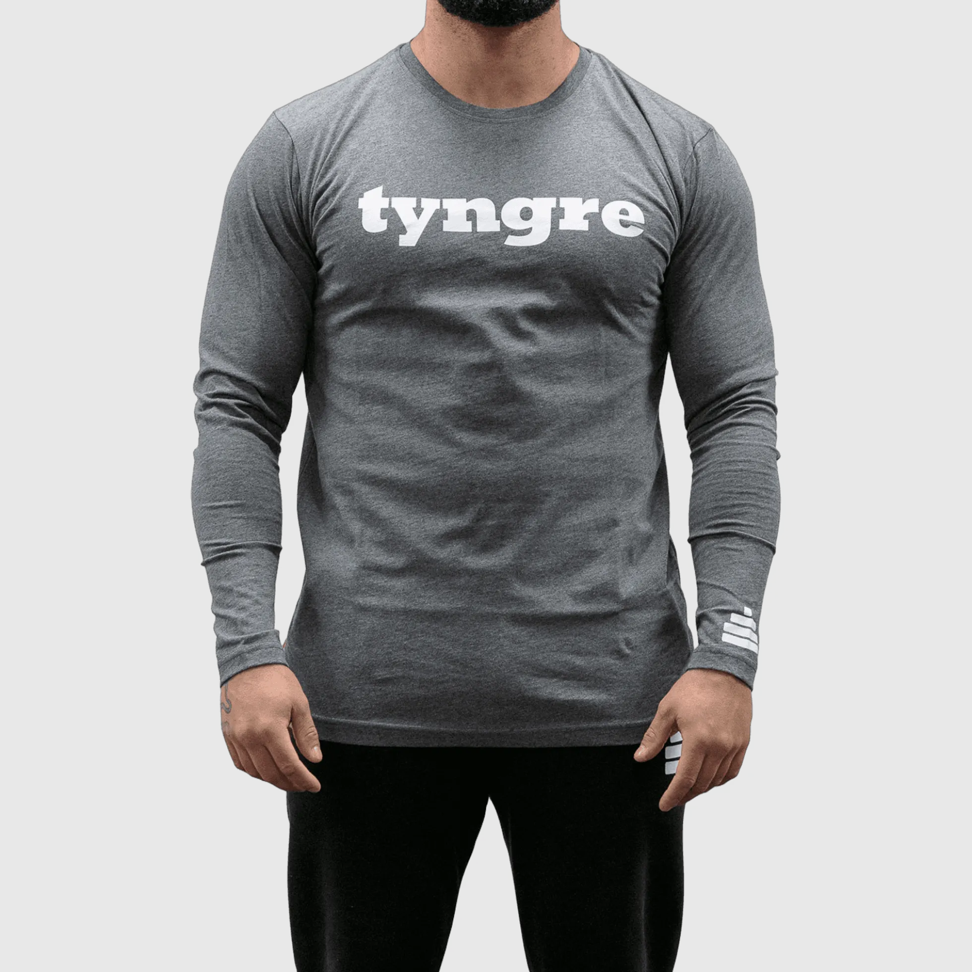 T-Shirt Long Sleeve Mens Dark Grey Melange