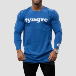 T-Shirt Long Sleeve Mens Deep Blue Melange