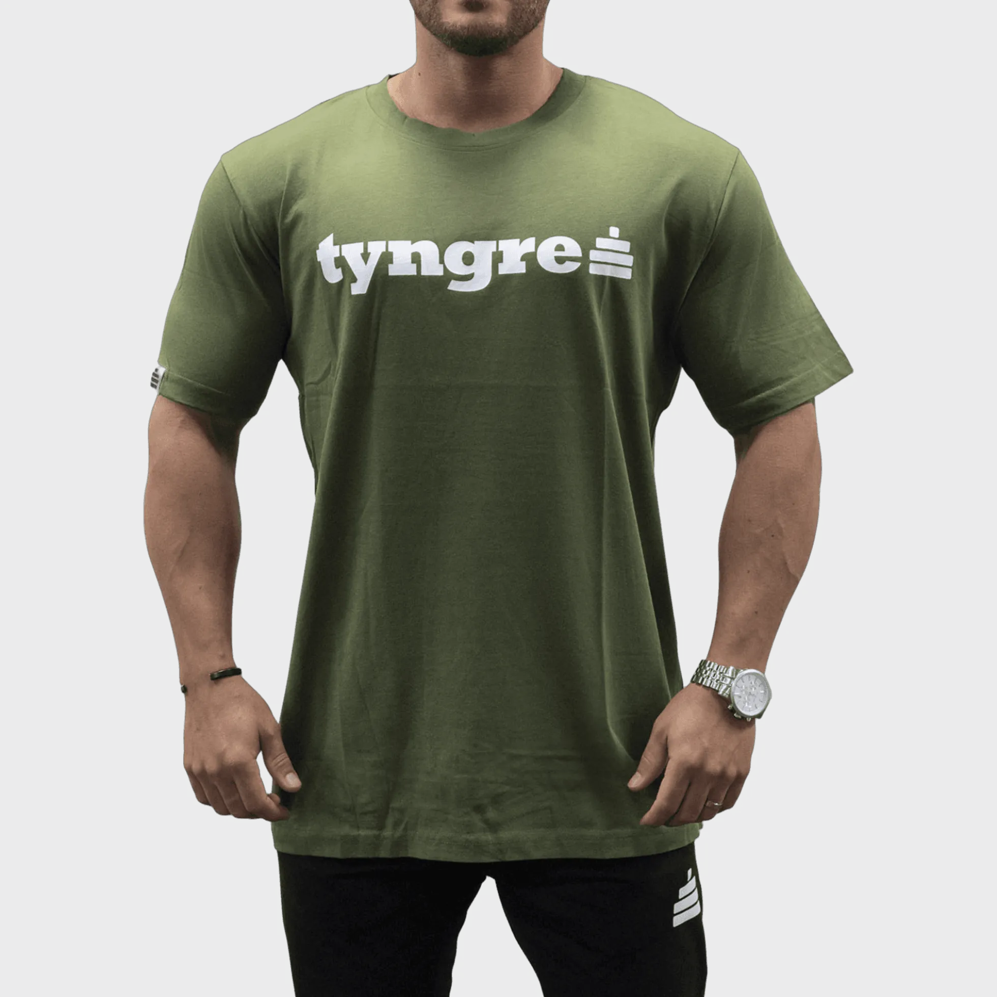T-Shirt Loose Fit Logo Mens Army