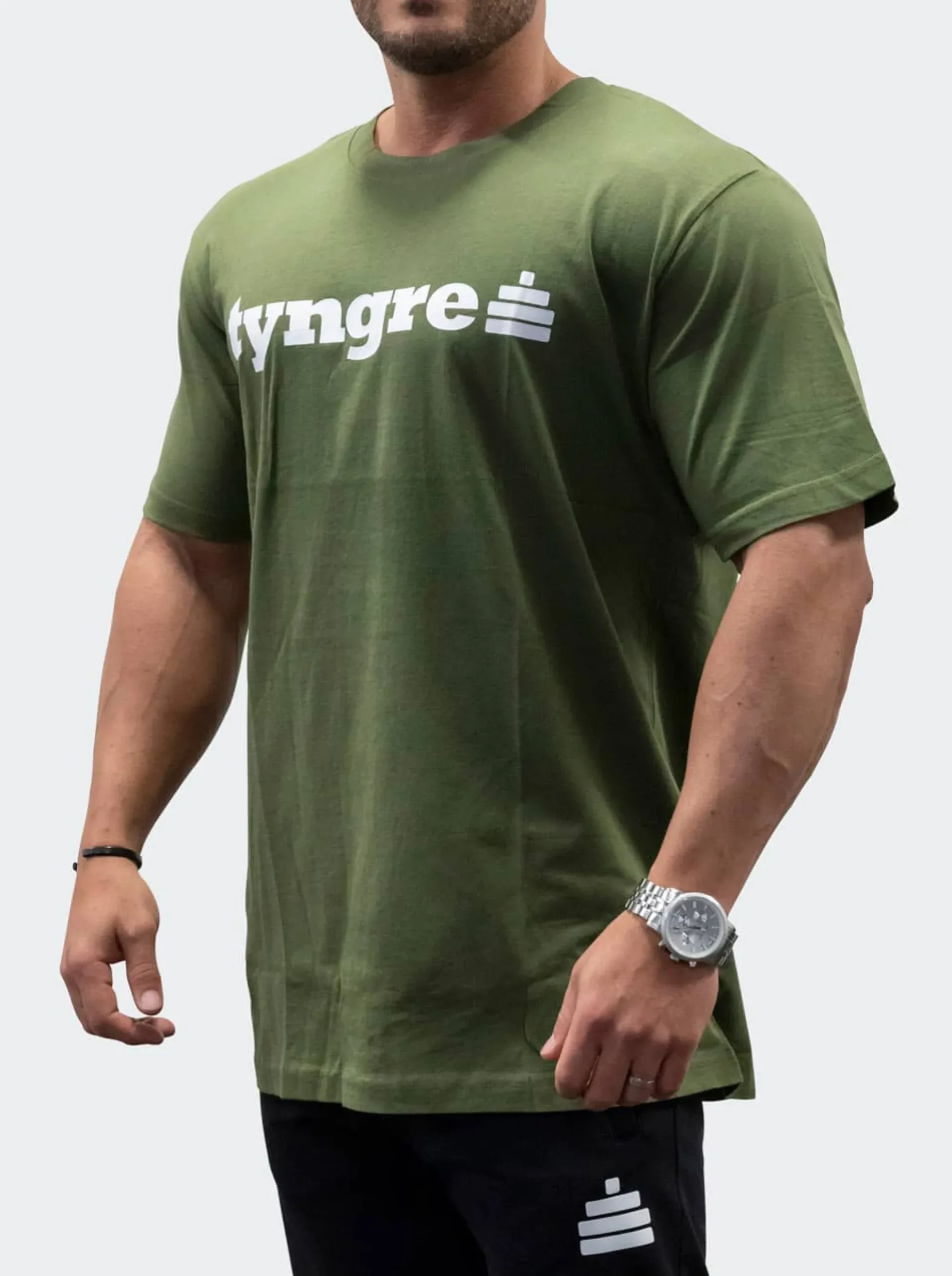 T-Shirt Loose Fit Logo Mens Army