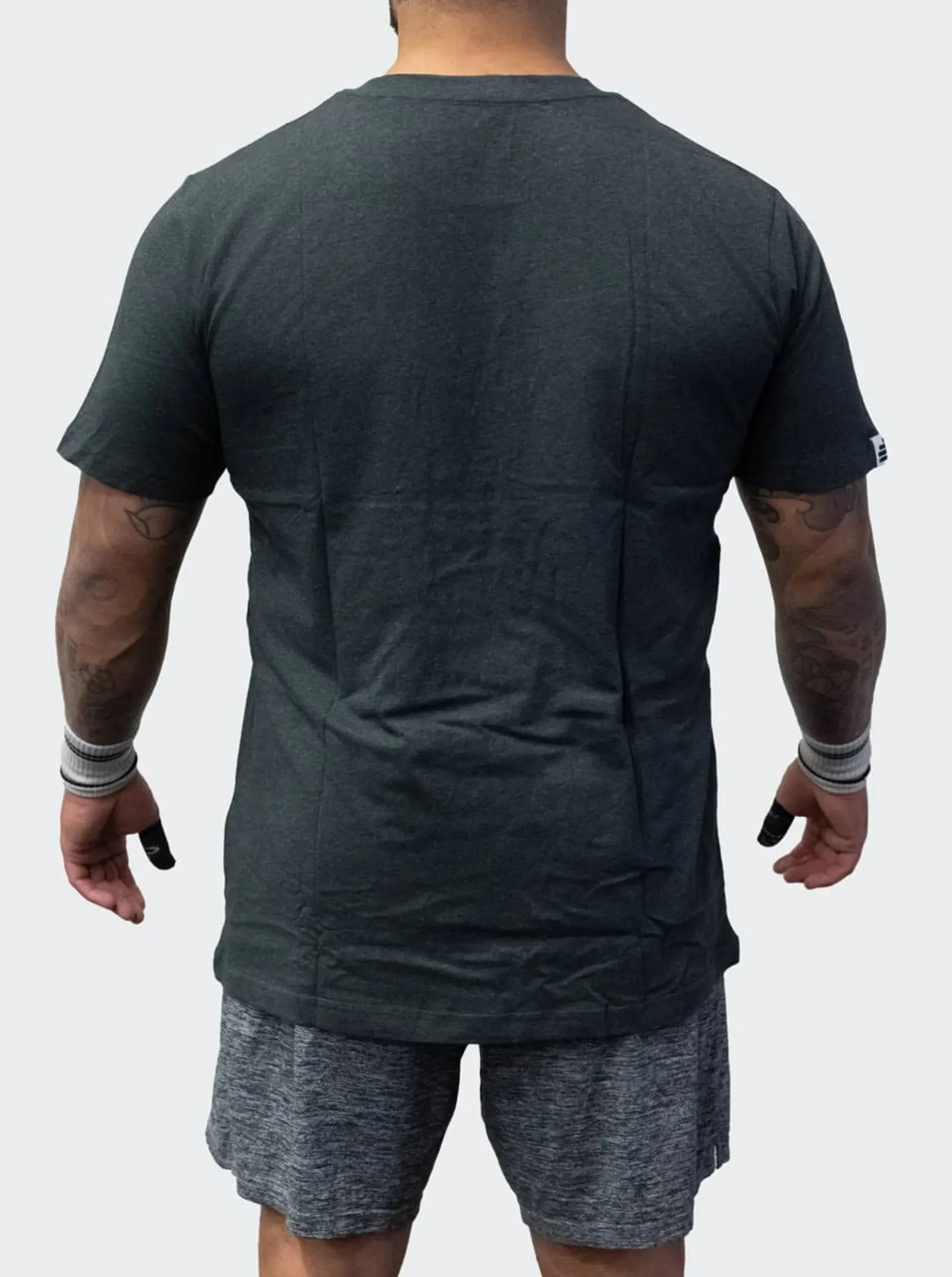 T-Shirt Loose Fit Logo Mens Black Melange