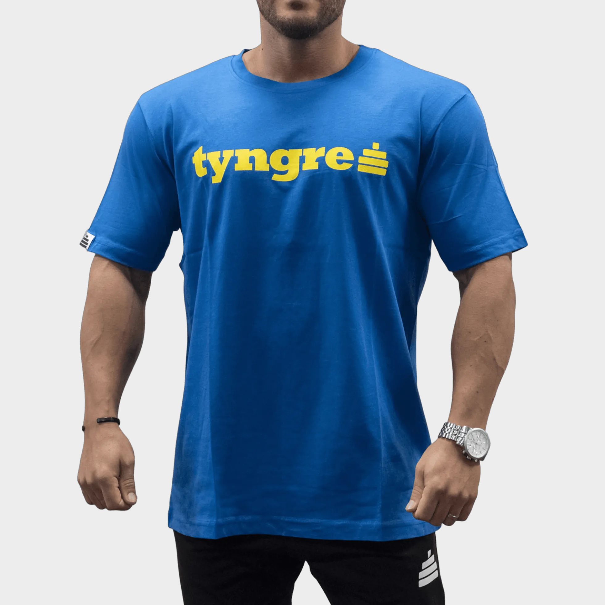 T-Shirt Loose Fit Logo Mens Blue/Yellow