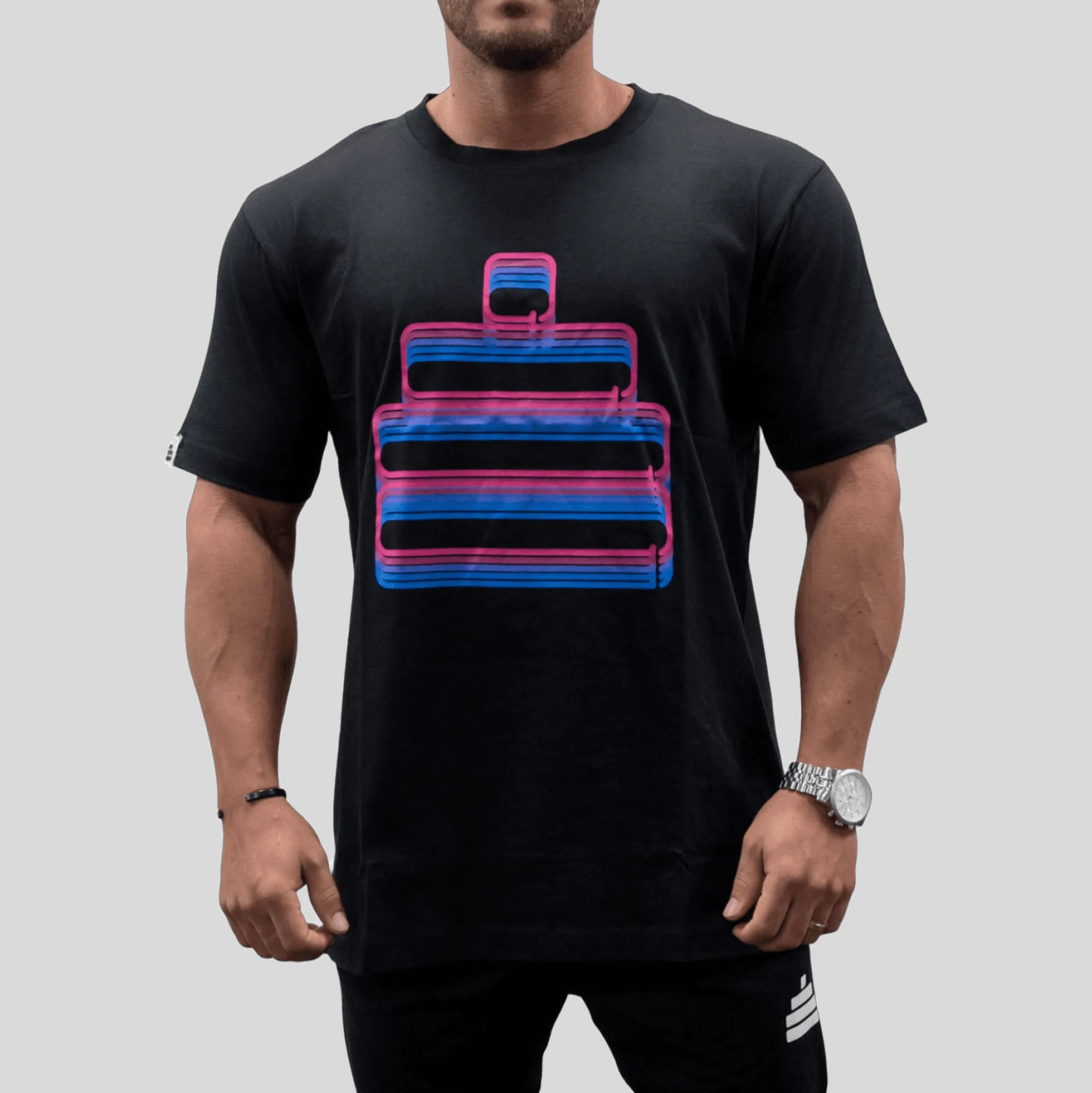 T-Shirt Loose Fit Neon Mens Black