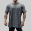 T-Shirt Loose Fit Print Mens Charcoal