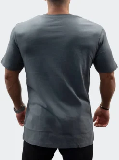 T-Shirt Loose Fit Print Mens Charcoal