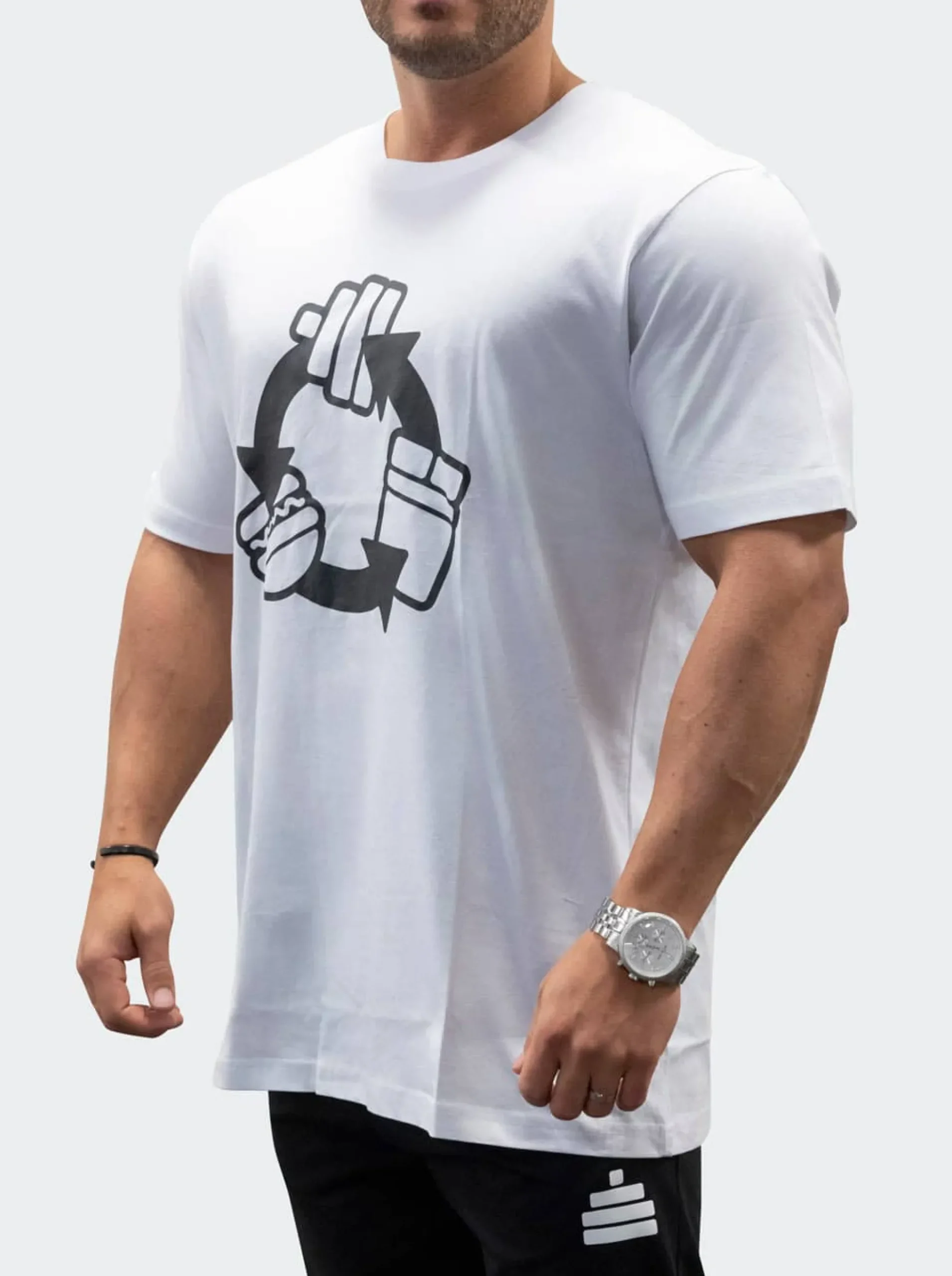 T-Shirt Loose Fit Repeat Mens White