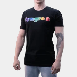 T-Shirt Rainbow Mens Black