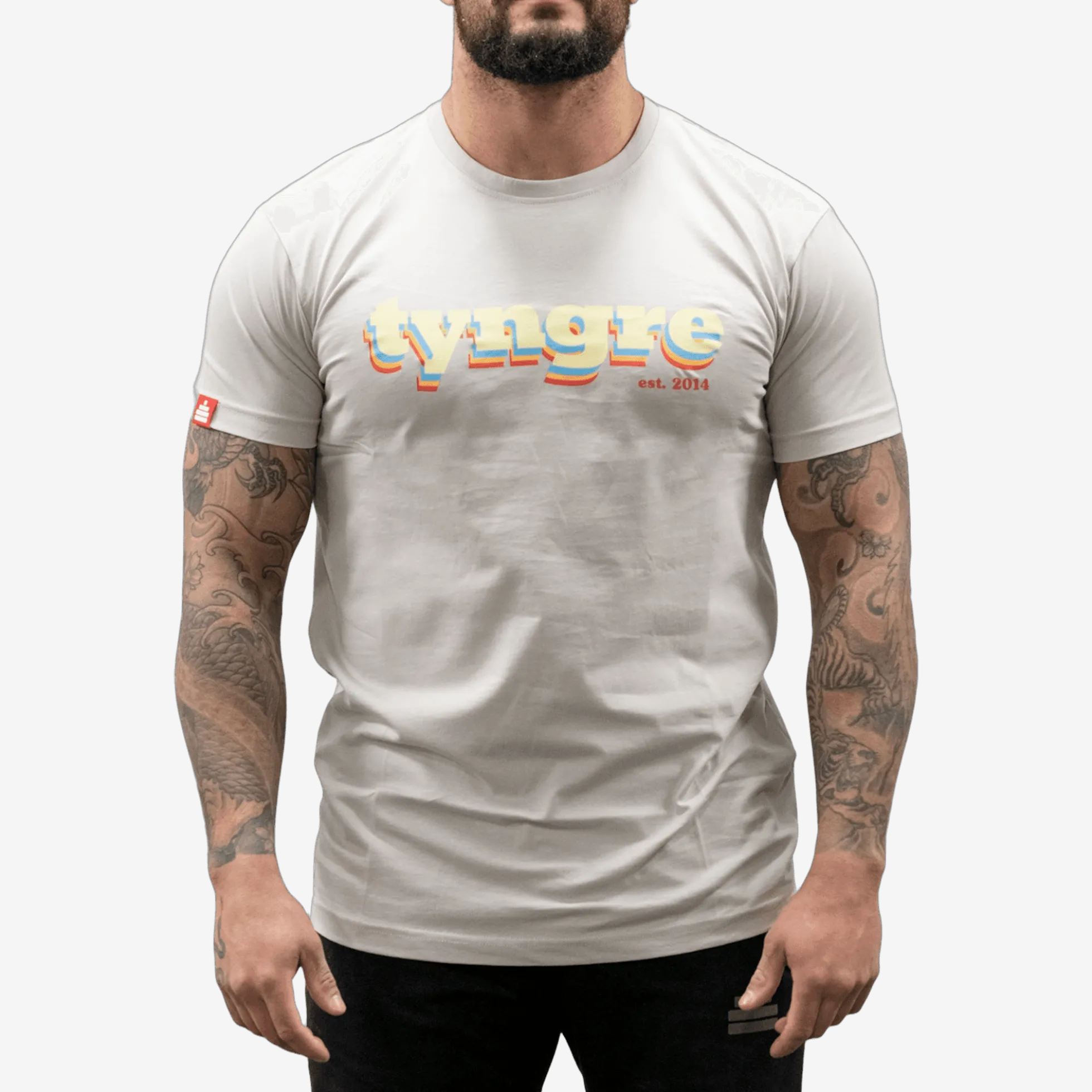 T-Shirt Retro Mens Warm Grey