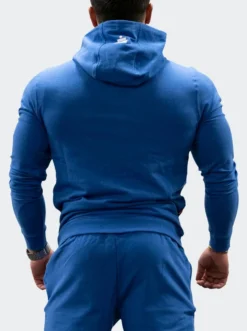 Zip-Hoodie Mens Blue Melange