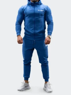 Zip-Hoodie Mens Blue Melange