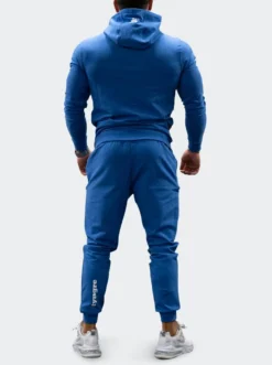 Zip-Hoodie Mens Blue Melange