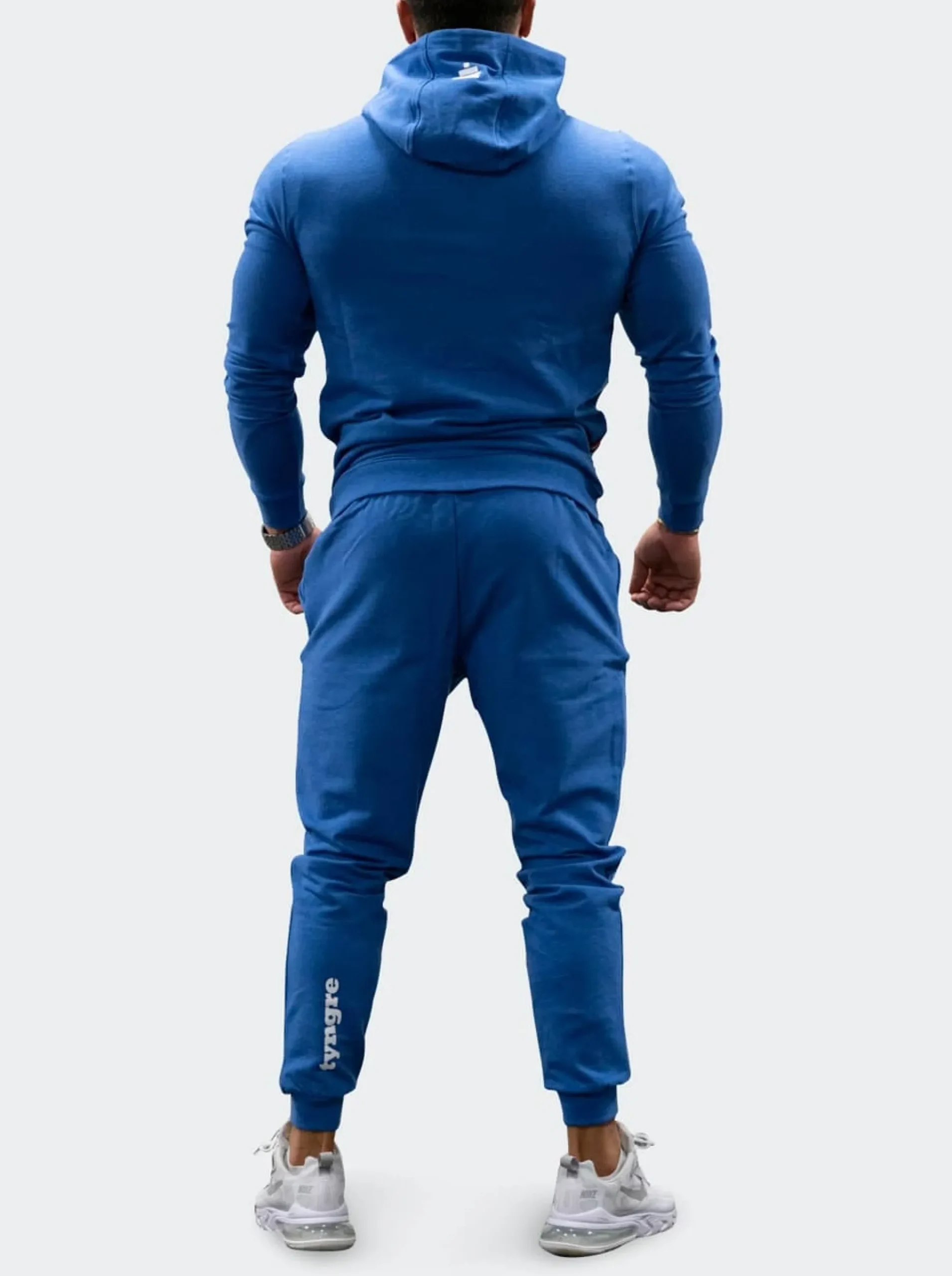 Zip-Hoodie Mens Blue Melange