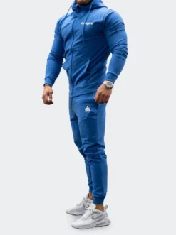 Zip-Hoodie Mens Blue Melange
