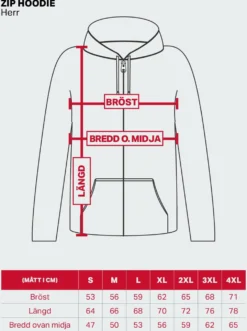 Zip-Hoodie Mens Blue Melange