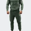 Zip-Hoodie Mens Green Melange